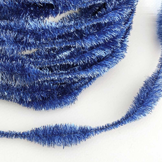 3-1/4" Bumps Metallic Ice Blue Retro Chenille Bump Wired Tinsel Garland ~ 1 yd. (12 bumps)